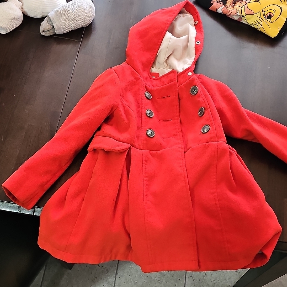 Cat & Jack Red Hooded Cape with Flared Silhouette